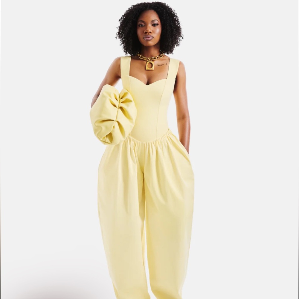 Hanifa Amanda Jumpsuit 
Size - Large 
Color-  Butter
